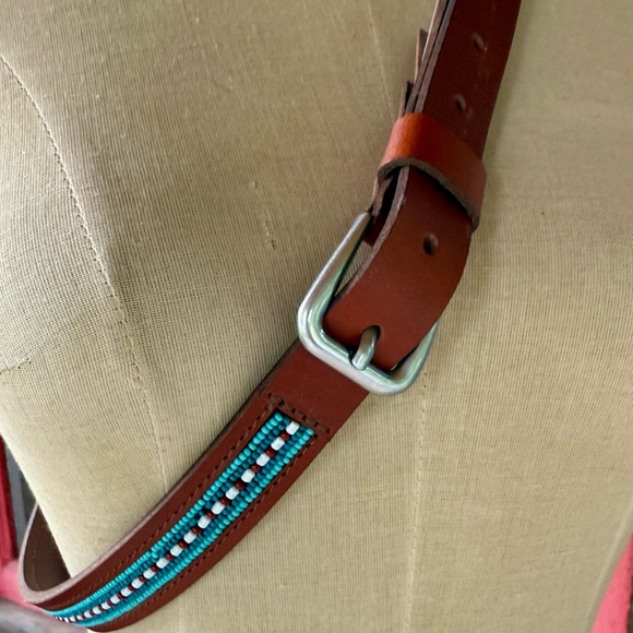Lucky Brand Beaded Leather Belt - Picture 4 of 9